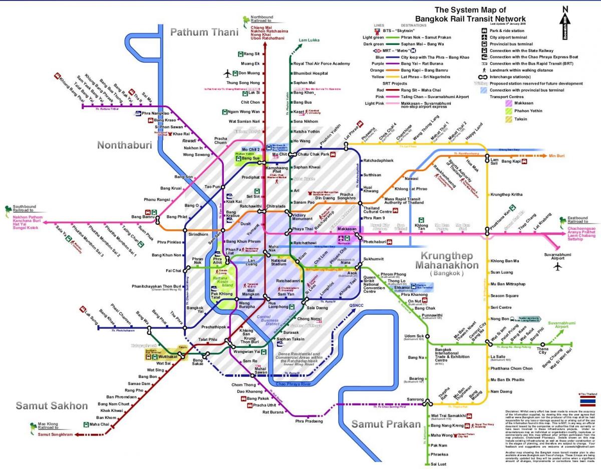 bangkoku mapa metroa 2016