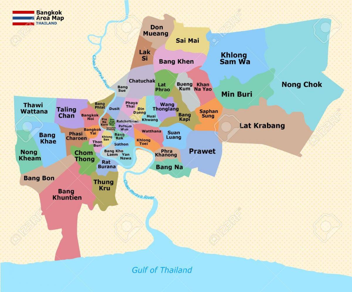 mapa bangkoku distriktu
