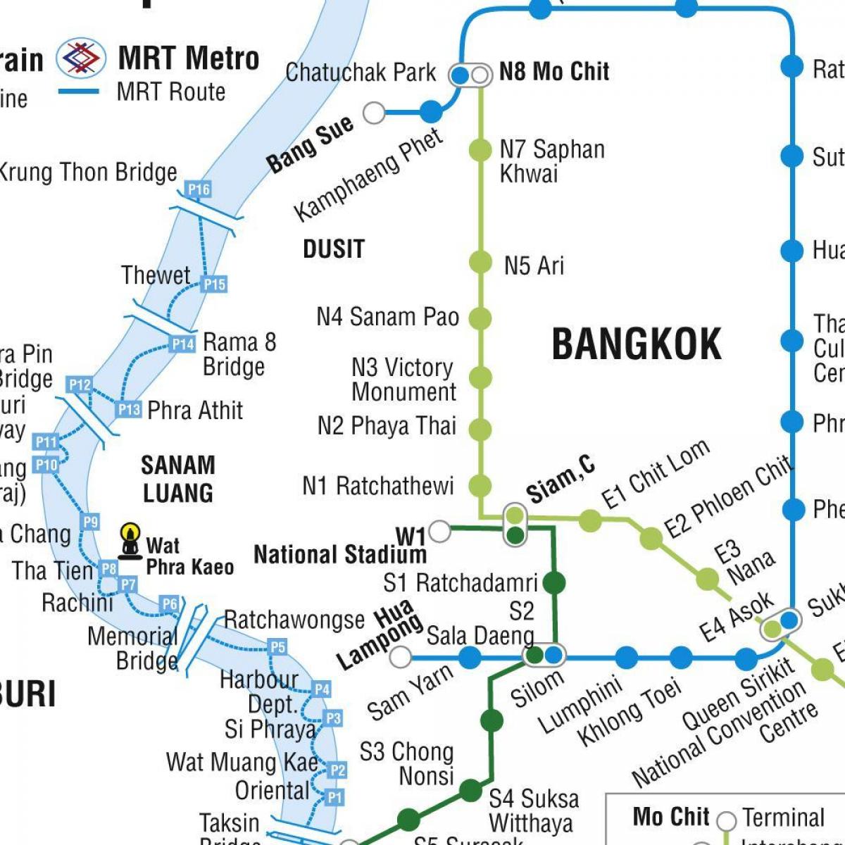 mapa bangkoku metro i skytrain
