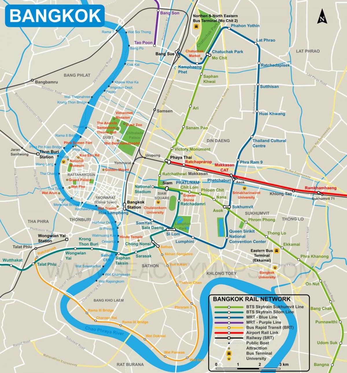 mapa bangkoku city centru