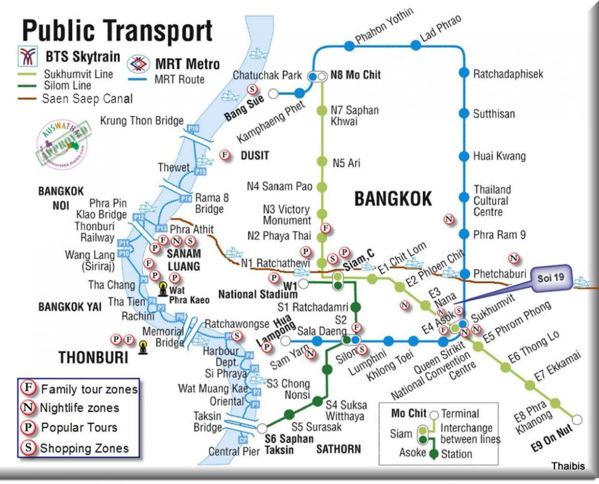 javni prevoz bangkoku mapu