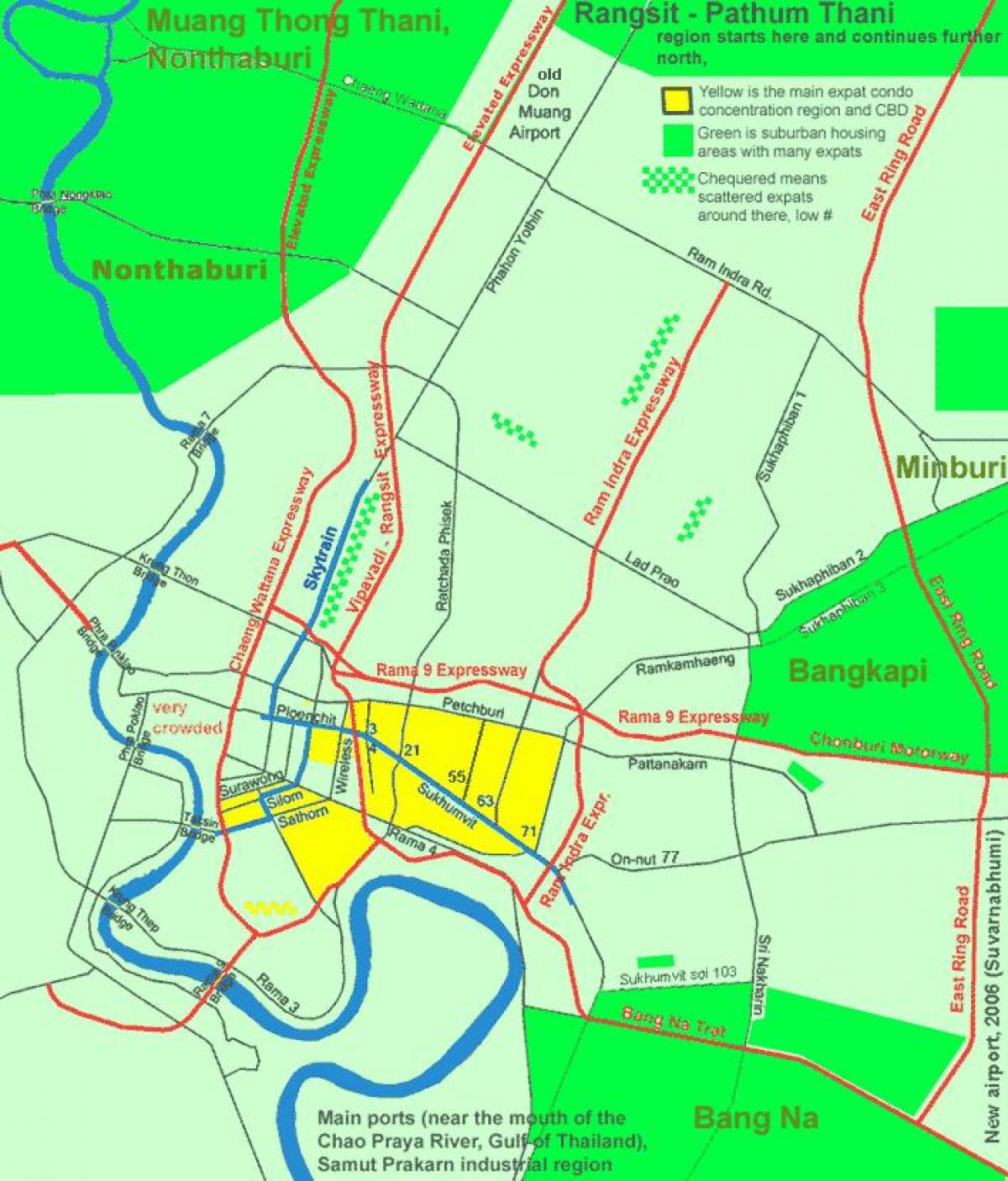 bangkoku centru grada mapu