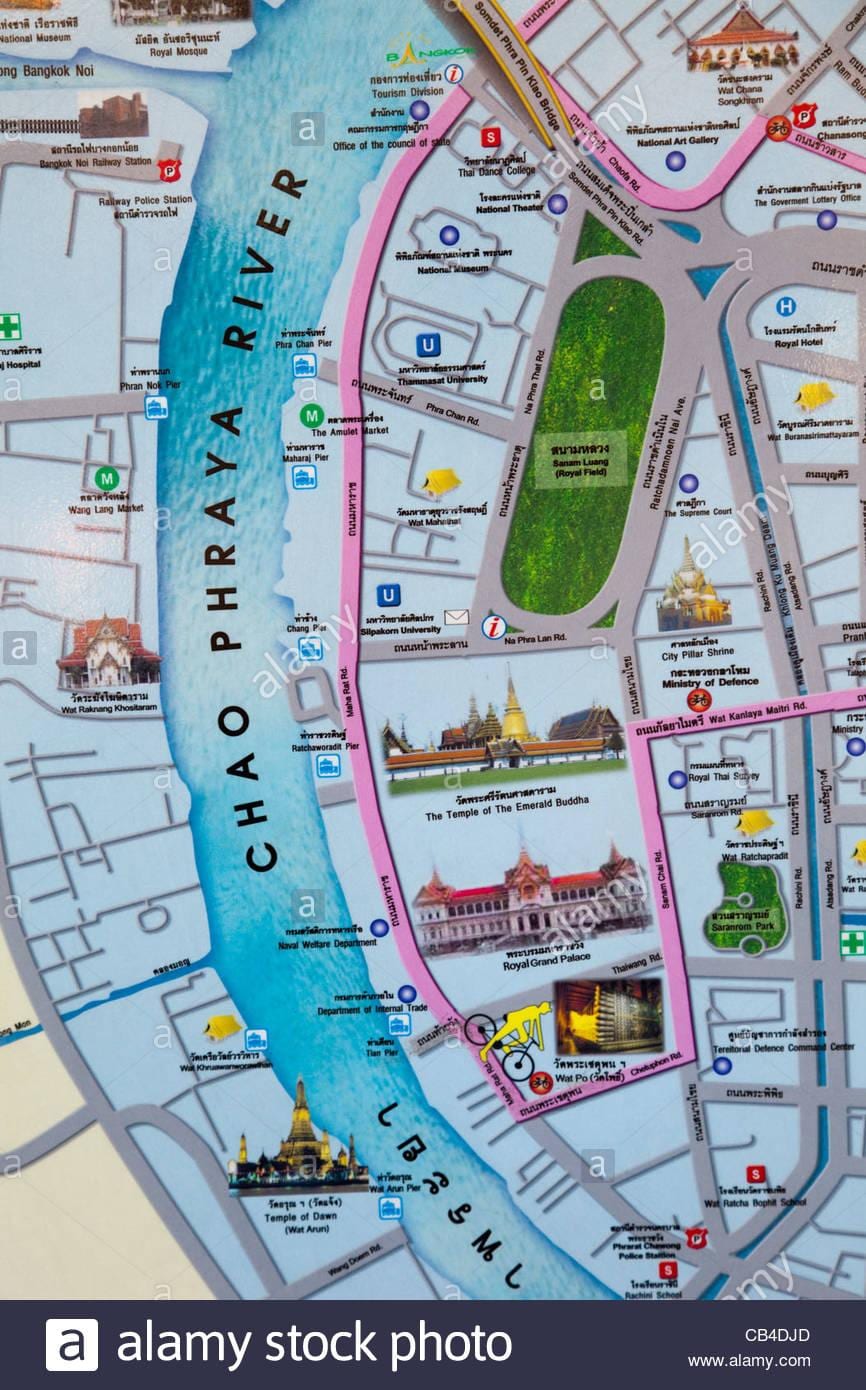bangkoku mapa sa turističke lokacije