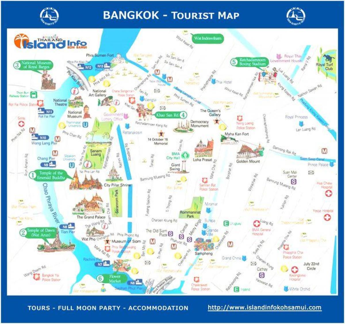 bangkoku tajlandu turističke mapu