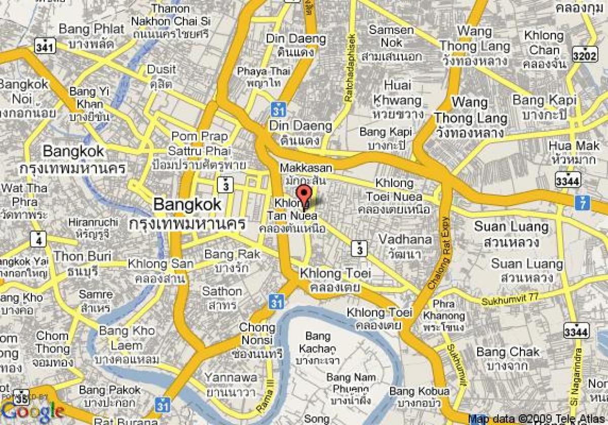 mapa sukhumvit područje bangkoku