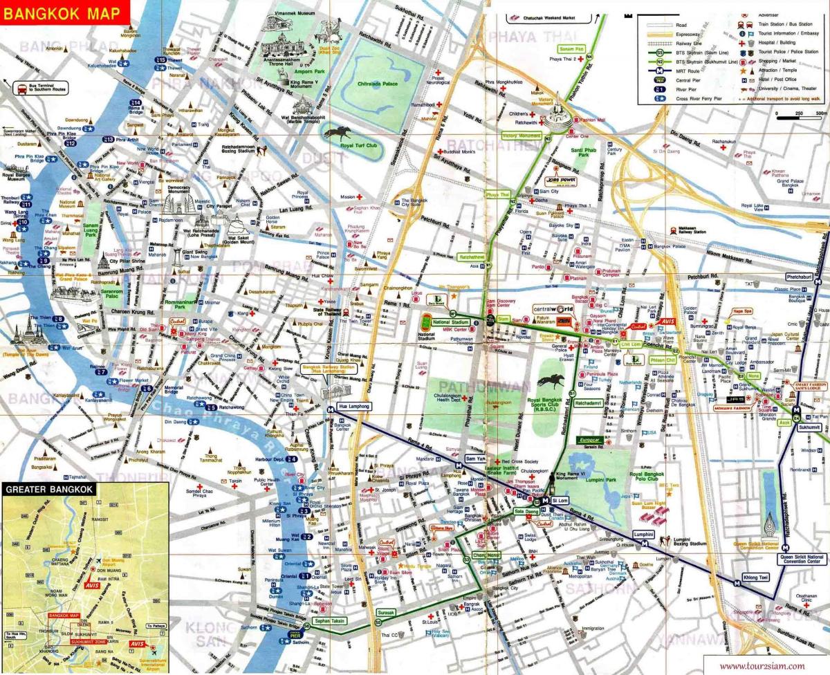 bangkoku turističke mapu engleski