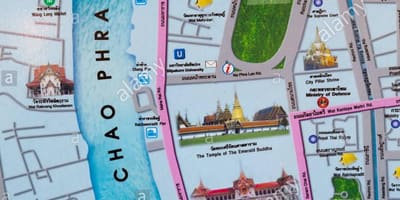 Bangkoku mapa sa turističke lokacije