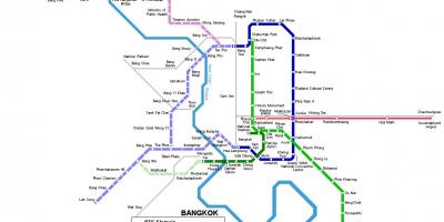 Mapa metroa bangkoku tajlandu
